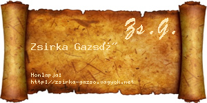 Zsirka Gazsó névjegykártya